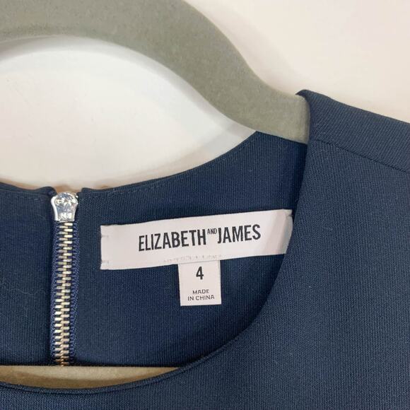 ELIZABETH & JAMES Renata fit & flare dress silver latch hook waist navy 3019 - Picture 9 of 15